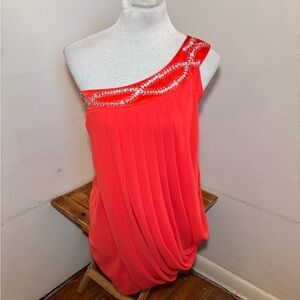 Lipsy London Embellished One Shoulder Draped Dress NWT